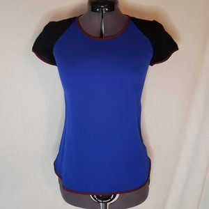 Diane vonFurstengerg Silk Top blue/blk/maroon